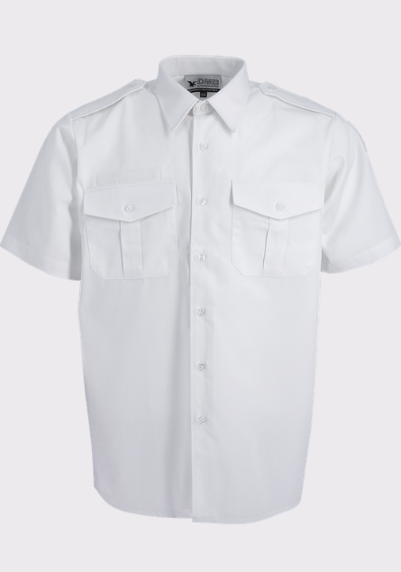 Chemisette pattes épaules 2 poches MC col fermé HOMME