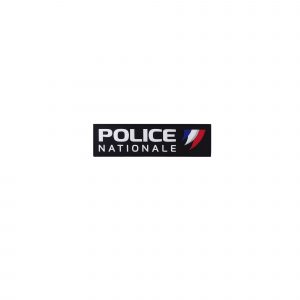 Bandeau d'identification Police Nationale souple relief fond noir