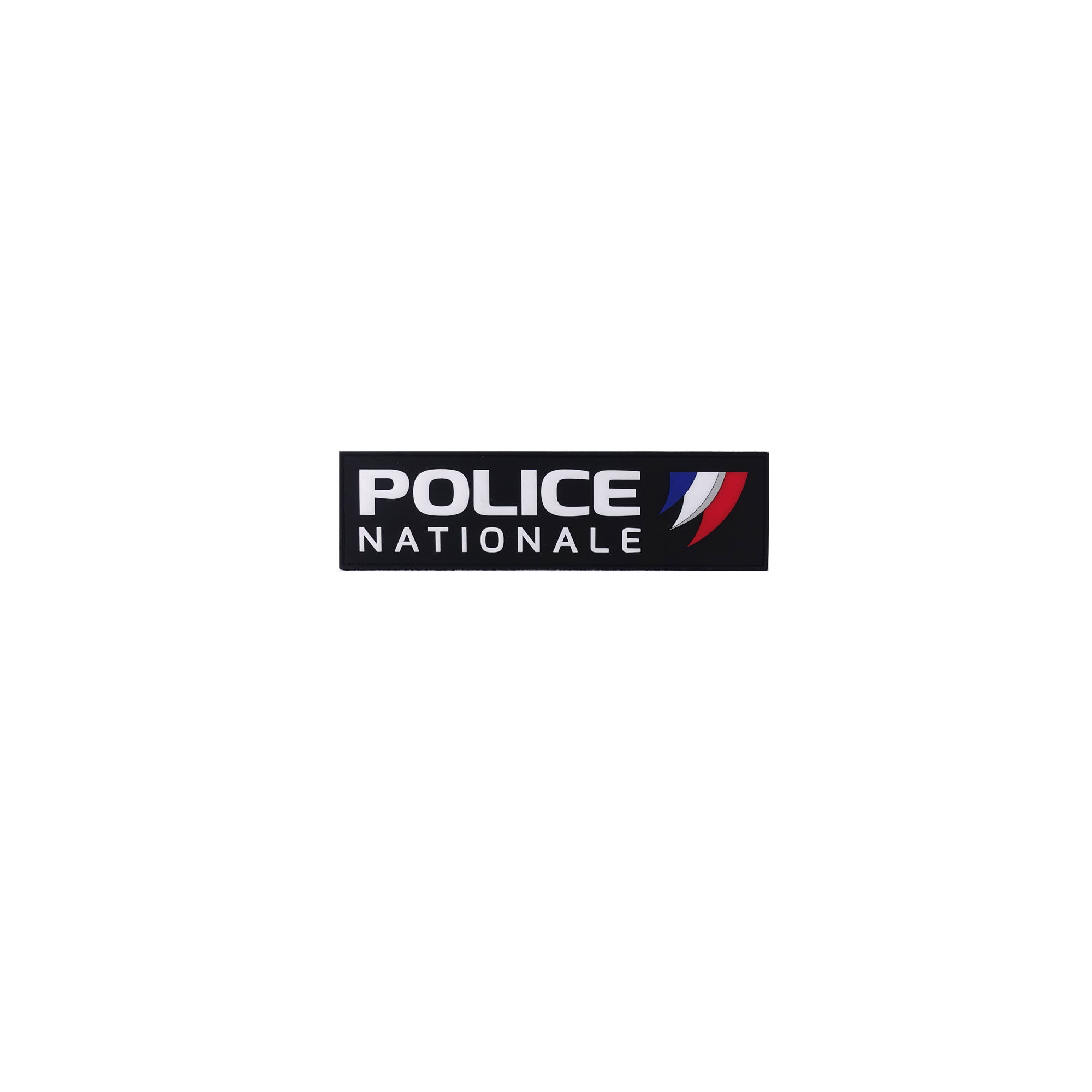 Bandeau d'identification Police Nationale souple relief fond noir